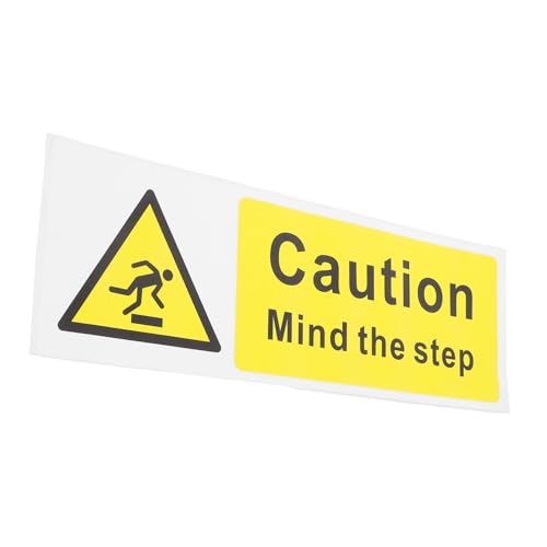 LOORGVEL Selbstklebende Warnaufkleber Mind The Step Rutschfest Sicherheitszeichen für Treppen und Böden mit Hoher Sichtbarkeit und Haftung von LOORGVEL