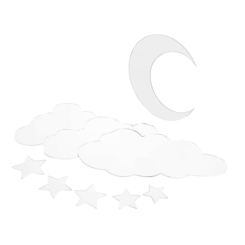 LOORGVEL Silberne Wolken Spiegel Wandaufkleber Mond Sterne Wanddeko Abnehmbare Schlafzimmer Wanddekoration Für Kinderzimmer Decke Reflektierende Wandtattoos LOORGVEL Silberne Wolken Spiegel Wandaufkleber Mond Sterne Wanddeko Abnehmbare Schlafzimmer Wanddekoration Für Kinderzimmer Decke Reflektierende Wandtattoos von LOORGVEL
