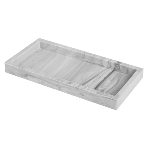 LOORGVEL Silikon Aufbewahrungs tablett mit Marmor Optik Rutschfestes Badezimmer Vanity Tray Großes Fassungsvermögen Platzsparend Stilvolles Deko Tablett für Küche Bad und Schminktisch LOORGVEL Silikon Aufbewahrungs tablett mit Marmor Optik Rutschfestes Badezimmer Vanity Tray Großes Fassungsvermögen Platzsparend Stilvolles Deko Tablett für Küche Bad und Schminktisch von LOORGVEL