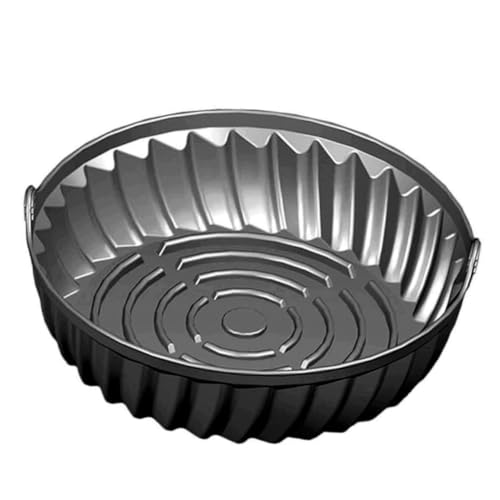 LOORGVEL Silikon Backform für Heißluftfritteuse Runde Wiederverwendbare Airfryer Einlage Antihaftbeschichtete Hitzebeständige Backmatte für Gemüse Fleisch Fisch und Snacks von LOORGVEL