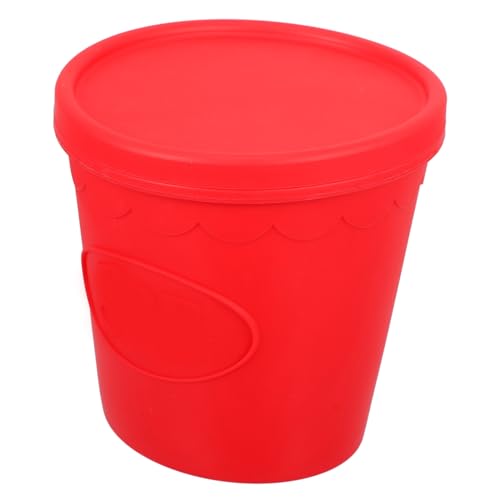 LOORGVEL Silikon Popcorn Eimer Wiederverwendbar Lebensmittelecht Rot Leicht Tragbar Für Snack Party Milchtee Shops von LOORGVEL