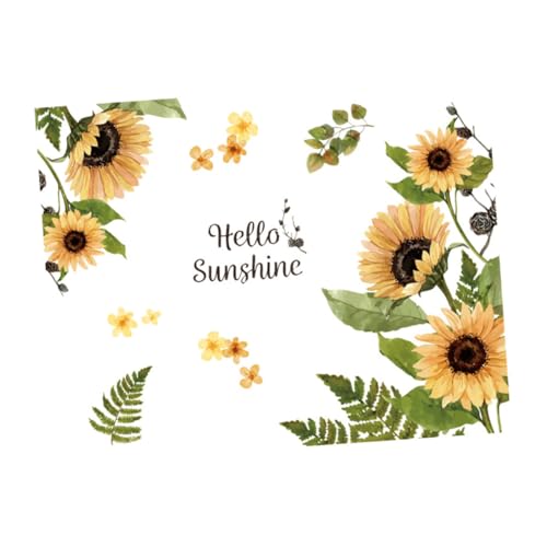 LOORGVEL Sonnenblume Wandsticker Selbstklebend Dekoratives Wandtattoo Für Wohnzimmer Schlafzimmer Büro Glatte Oberfläche Einfach Abziehbar Rückstandsfrei von LOORGVEL