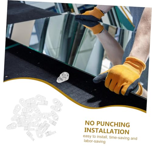 LOORGVEL Spiegelhalterung Kunststoffclips Wandmontage Spiegelklemmen mit Schrauben Robuste Glasbefestigung für Kleiderschrank Wandspiegel Einfache Installation Vielseitig und Langlebig LOORGVEL Spiegelhalterung Kunststoffclips Wandmontage Spiegelklemmen mit Schrauben Robuste Glasbefestigung für Kleiderschrank Wandspiegel Einfache Installation Vielseitig und Langlebig von LOORGVEL