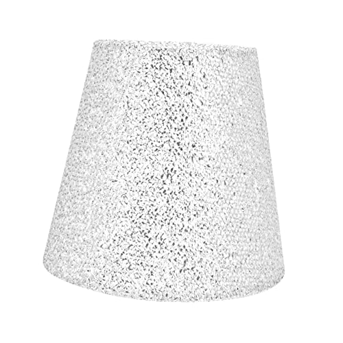LOORGVEL Stoff Tischlampenschirm Weiß Stoff Lichtschirm Lampenschirm Lampenschirme Schreibtisch Büro Schwarz Dekorativ Plissiert Ersatz Kleiner Hängelampenschirm von LOORGVEL