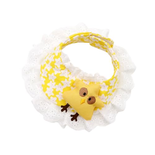 LOORGVEL Süßer Haustier halsschal mit Gelbem Kükenmuster Spitzen Design Saugfähiges Hundelätzchen S Dekoratives Hundezubehör für Kleine Hunde und Welpen Stilvoll und Komfortabel LOORGVEL Süßer Haustier halsschal mit Gelbem Kükenmuster Spitzen Design Saugfähiges Hundelätzchen S Dekoratives Hundezubehör für Kleine Hunde und Welpen Stilvoll und Komfortabel von LOORGVEL