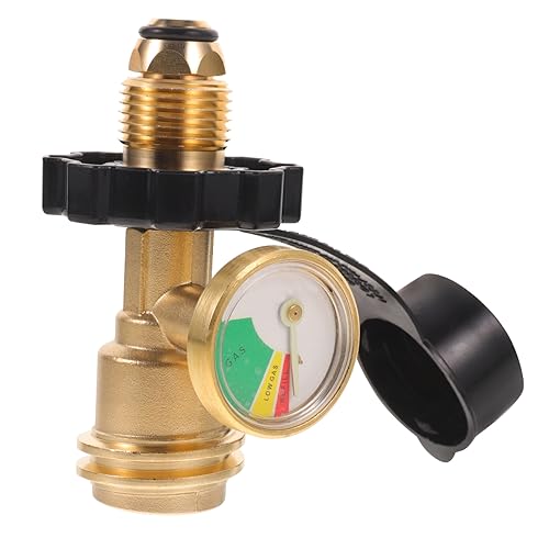 LOORGVEL Tankadapter mit Druckmesser Kompakter Gasanpassungsadapter für Sicheres Camping Gasgrills und Hockerkocher Robustem für Außengebrauch von LOORGVEL