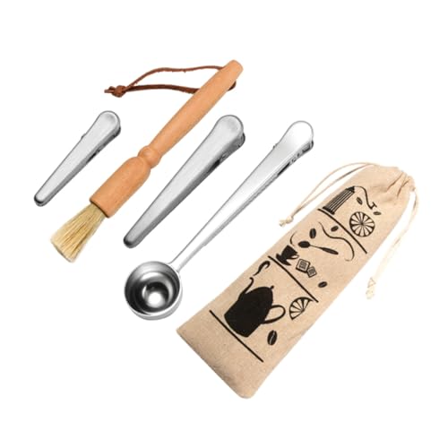 LOORGVEL Teiliges Edelstahl Kaffeelöffel mit Clip Reinigungsbürste aus Borsten und Buchenholz Starke Verschlussclips Stoffbeutel für Kaffee Tee Zucker Aromafrisch Halten LOORGVEL Teiliges Edelstahl Kaffeelöffel mit Clip Reinigungsbürste aus Borsten und Buchenholz Starke Verschlussclips Stoffbeutel für Kaffee Tee Zucker Aromafrisch Halten von LOORGVEL