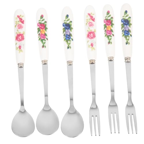 LOORGVEL Teiliges Salatbesteck aus Edelstahl mit Keramikgriff Wiederverwendbare Dessertlöffel und Salatgabeln Ergonomisch Poliert Vielseitig für Party Camping und Kaffee Süßspeisen LOORGVEL Teiliges Salatbesteck aus Edelstahl mit Keramikgriff Wiederverwendbare Dessertlöffel und Salatgabeln Ergonomisch Poliert Vielseitig für Party Camping und Kaffee Süßspeisen von LOORGVEL