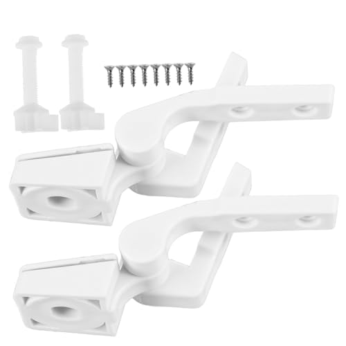 LOORGVEL Toilettensitz Scharnier Ersatz aus Langlebigem Abs Kunststoff mit Schrauben und Muttern Geräuscharm Passend für Wc Sitz Befestigungen Einfache Montage Reparaturkit von LOORGVEL