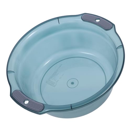 LOORGVEL Tragbares Vielseitiges Kunststoff Waschbecken Mittelgroß in Transparent Blau Großes Fassungsvermögen Robust Leicht für Gesichtswäsche Fußbad Haarwäsche und Haushalt von LOORGVEL