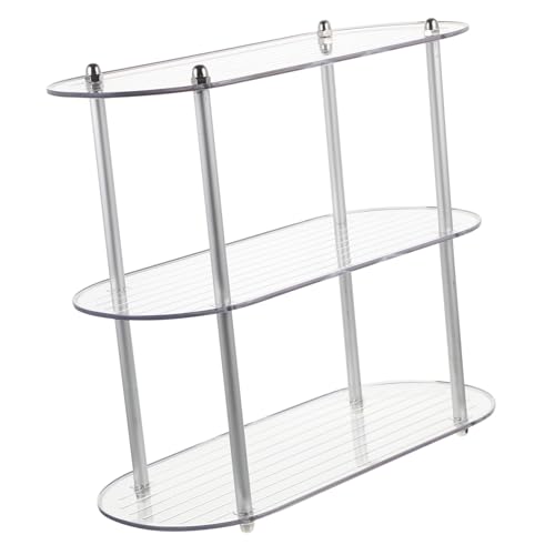 LOORGVEL Transparente Abnehmbare Ablage für Schreibtisch und Bad Multifunktionales Aufbewahrungsregal für Kosmetik Shampoo Gesichtspflege Stabiler Organizer für Schreibtisch und Kommode von LOORGVEL