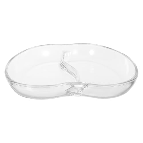LOORGVEL Transparente Glas-schale in Apfelform Geteilte Obstplatte Dekorative Candy Bowl für Weihnachten Eleganter Snack Salatteller Robustes Glas Festliche Tischdeko von LOORGVEL