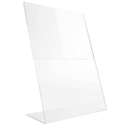 LOORGVEL Transparenter Acryl Tischschildhalter Hochformat Stabiles Design Rutschfest Leichte Handhabung für Restaurant Büro Empfang Verkaufsförderung von LOORGVEL