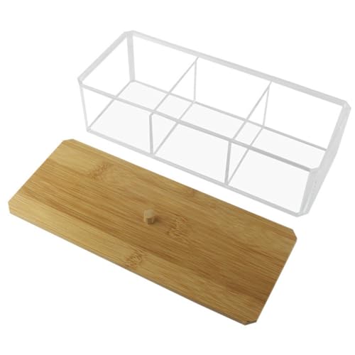 LOORGVEL Transparenter Fächer Organizer mit Bambusdeckel Aufbewahrungsbox für Wattepads und Wattestäbchen Praktische Badezimmer Aufbewahrung für Haushalt und Dorm LOORGVEL Transparenter Fächer Organizer mit Bambusdeckel Aufbewahrungsbox für Wattepads und Wattestäbchen Praktische Badezimmer Aufbewahrung für Haushalt und Dorm von LOORGVEL