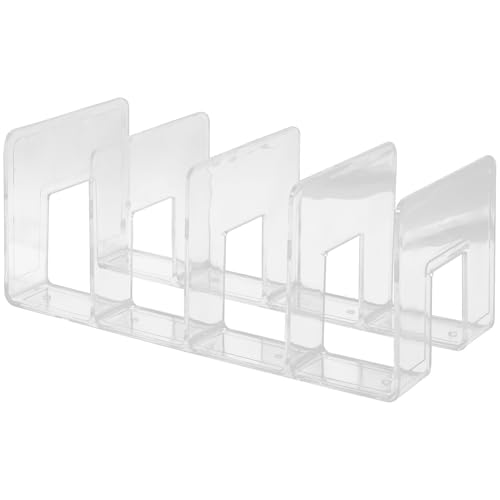LOORGVEL Transparentes Dokumentenablage Regal mit Fächern Moderner Organizer für Schreibtisch Praktischer Ordnerhalter zur Aufbewahrung von Büchern Zeitschriften und Akten im Büro und von LOORGVEL