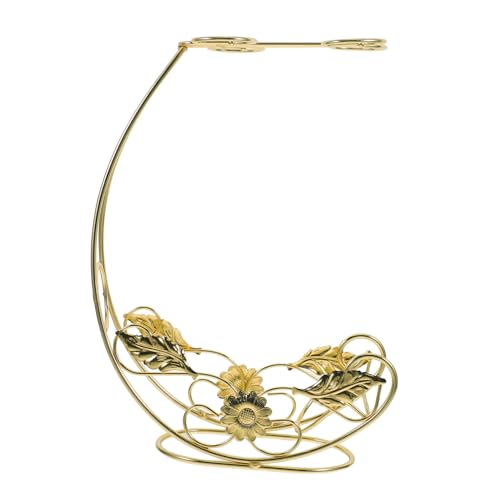 LOORGVEL Upside Down Weinregal aus Robustem mit Stabilem und Flaschenhalter für Zuhause Bar und Restaurant Platzsparende Sichere Aufbewahrung für Gläser und Flasche Goldfarben von LOORGVEL