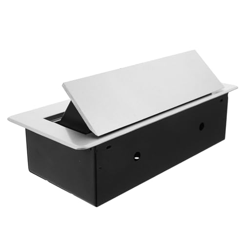 LOORGVEL Versenkbare Steckdose für Konferenztische Schlankes Pop up Design Einfache Installation Versteckte Stromanschlussbox für Büro Arbeitsplatte Restaurant und Silberfarbene Runde von LOORGVEL