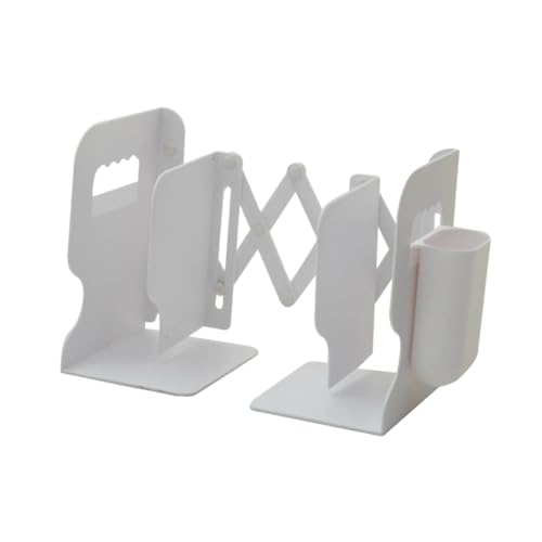LOORGVEL Verstellbarer Teleskopischer Buchständer mit Stifthalter Faltbarer Buchhalter für Home Desktop Regal Stabiler Organizer für Büro Schule und Schreibtisch von LOORGVEL