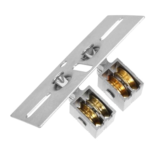 LOORGVEL Verstellbares Doppelstangen schiebetür kit mit Stahlkugellager Universeller Eckadapter Höhenverstellbares Seilzugsystem Kompatibel für Terrassentüren und Trockenständer von LOORGVEL