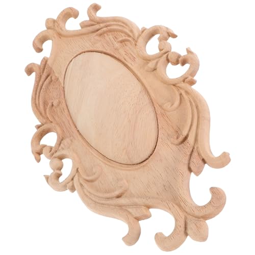 LOORGVEL Vintage Holzornament aus Massivem Holz Geschnitzte Applikation für Möbel Türen und Fenster Vielseitige Dekoration für Wohnzimmer und Schränke Handgefertigte Holzdeko für von LOORGVEL