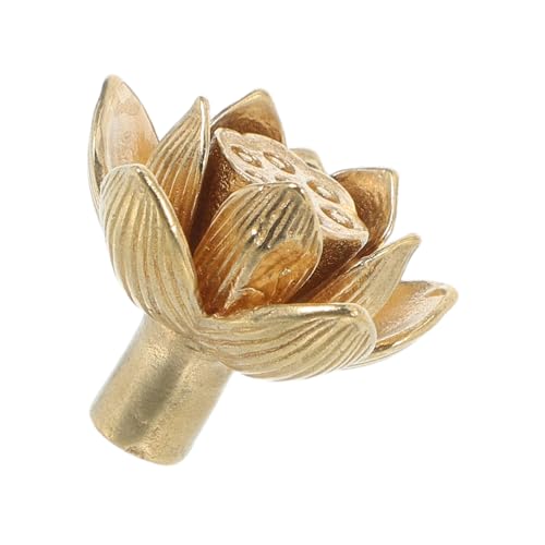 LOORGVEL Vintage Lotus Blüten Türgriff aus Messing Retro Blumenform Schrankgriff Langlebiger Messing Türknauf für Kommode Kleiderschrank Vielseitig Kompatibel und Elegant Gestaltet von LOORGVEL