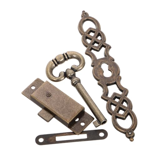 LOORGVEL Vintage Metallzylinder Türbeschlag für Standuhr DIY mit Mechanischem Schloss Schlüssel Scharnieren Langlebiger Handwerkskunst für Antike Uhrenprojekte von LOORGVEL