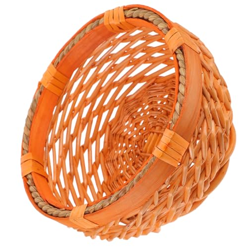 LOORGVEL Vintage Rattan Aufbewahrungskorb Klein Multifunktional Natürlicher Snackkorb Brotkorb Haushalts Organizer Honigfarben Rustikal von LOORGVEL