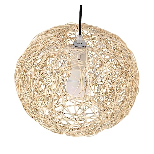 LOORGVEL Vintage Rattan Deckenlampe mit Schutzschirm Handgewebter Lampenschirm für Kreative Raumdekoration Geeignet für Schlafzimmer Wohnzimmer und Partys LOORGVEL Vintage Rattan Deckenlampe mit Schutzschirm Handgewebter Lampenschirm für Kreative Raumdekoration Geeignet für Schlafzimmer Wohnzimmer und Partys von LOORGVEL