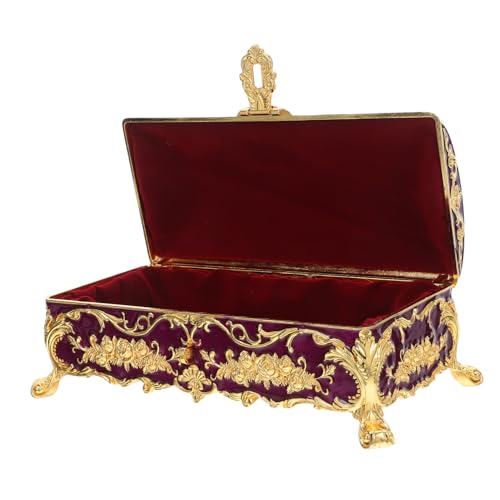 LOORGVEL Vintage Schmuckkästchen Metall Schmuckbox Tragbare Schmuckaufbewahrung mit Filigranem Design Stilvolle Schatztruhe für Damen und Dekorative Wohnkultur LOORGVEL Vintage Schmuckkästchen Metall Schmuckbox Tragbare Schmuckaufbewahrung mit Filigranem Design Stilvolle Schatztruhe für Damen und Dekorative Wohnkultur von LOORGVEL
