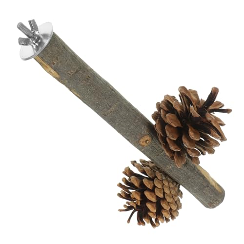 LOORGVEL Vogelspielzeug Papageien Sitzstange aus Holz mit Kiefernzapfen Kauspielzeug und Trainingsspielplatz für Kleine Wellensittiche und Nymphensittiche Robust und Langlebig für LOORGVEL Vogelspielzeug Papageien Sitzstange aus Holz mit Kiefernzapfen Kauspielzeug und Trainingsspielplatz für Kleine Wellensittiche und Nymphensittiche Robust und Langlebig für von LOORGVEL