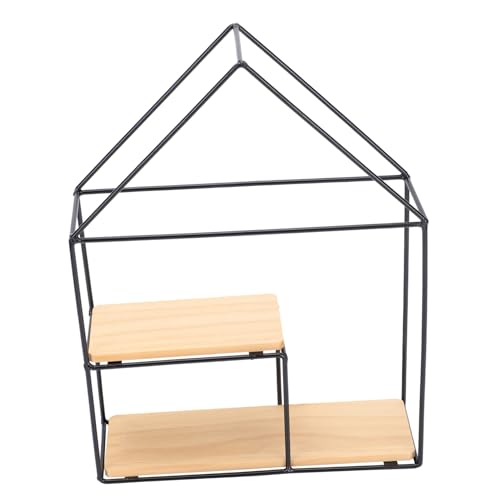 LOORGVEL Wandregal aus Holz und Schmiedeeisen Hausförmiger Rahmen Robust Schraubbefestigung Modernes Wandboard für Wohnzimmer Bad Küche Dekoratives Aufbewahrungsregal LOORGVEL Wandregal aus Holz und Schmiedeeisen Hausförmiger Rahmen Robust Schraubbefestigung Modernes Wandboard für Wohnzimmer Bad Küche Dekoratives Aufbewahrungsregal von LOORGVEL