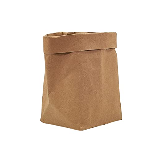 LOORGVEL Waschbarer Kraftpapierbehälter Wiederverwendbare Papiertragetasche für Pflanzen Dekorative Blumentopf Organizer Tasche für Aufbewahrung und Dekoration Sandgelb Mittel LOORGVEL Waschbarer Kraftpapierbehälter Wiederverwendbare Papiertragetasche für Pflanzen Dekorative Blumentopf Organizer Tasche für Aufbewahrung und Dekoration Sandgelb Mittel von LOORGVEL