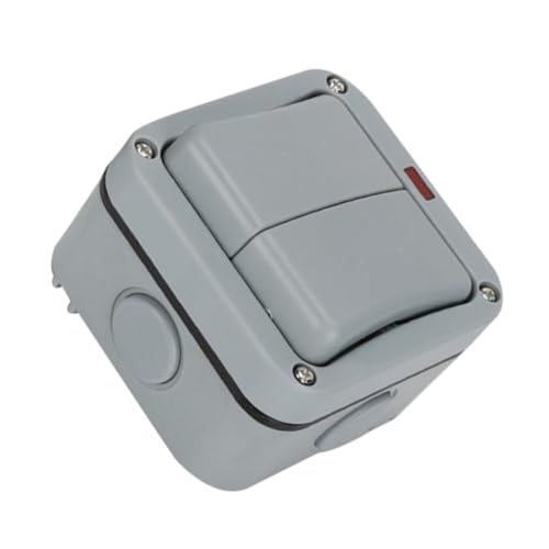 LOORGVEL Wasserdichter Outdoor Wandschalter Regenfester Push Button Schalter für Garten Industrie und Pool Wetterfester Lichtschalter mit Langlebiger Konstruktion Installieren Schlagfest von LOORGVEL
