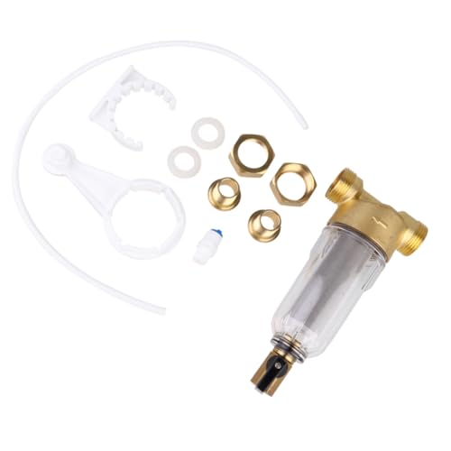 LOORGVEL Wasserhahn Filter Haushaltsvorfilter mit Rückspülfunktion Wasserhahn Wasserfilter zur Entfernung von Rost Sand Transparenter Selbstreinigender Küchenfilter für Bad und Haushalt von LOORGVEL