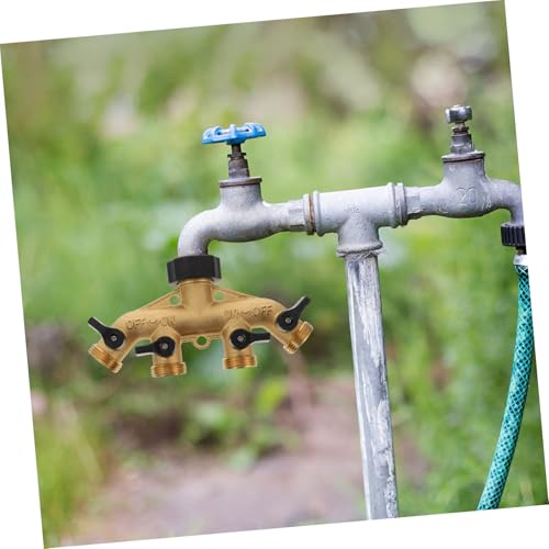 LOORGVEL Wege Messing Gartenschlauch Verteiler Kugelhahn Splitter Schwerlast Gartenbewässerung Anschluss für Außenbereiche von LOORGVEL