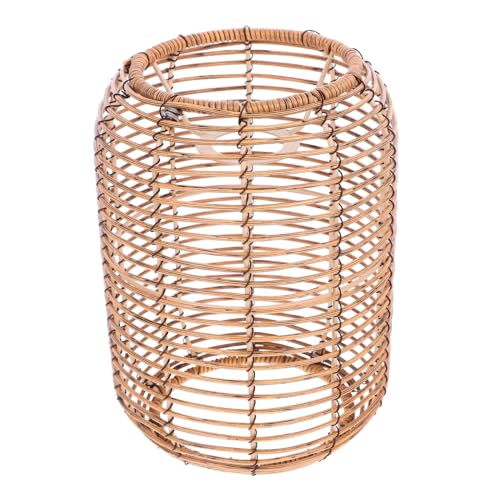 LOORGVEL Wunderschöner Boho Lampenschirm aus Gewebtem Rattan Rustikaler Deckenlampenschirm für Zuhause Oberdurchmesser Vintage Pendelleuchte im Landhausstil Vielseitig für Wohnräume von LOORGVEL