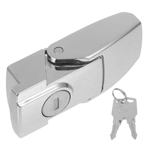 LOORGVEL Zinklegierung Sicherheitsverschluss mit Schlüssel Abschließbarer Türriegel für Elektroschränke Vielseitiges Einsteckschloss Einfache Bedienung Verdeckte Montage Kindersicherung von LOORGVEL