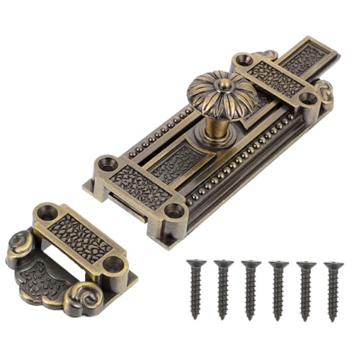 LOORGVEL Zinklegierung Vintage Türriegel Sicherheits Schiebeschloss Retro Türverriegelung Robust Langlebig für Türen Fenster Privatsphäre Schutz Stilvoll Elegant von LOORGVEL