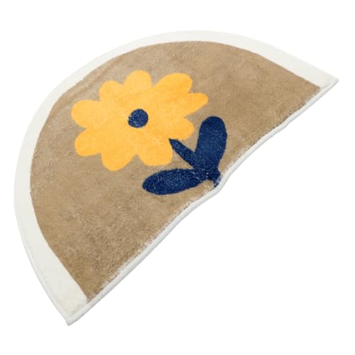 LOORGVEL rutschfeste Badematte Halbkreis Waschbarer Badteppich mit Verdickter Mikrofaser Wasserabsorbierender und Weicher Badezimmerteppich Rutsch Fußmatte für Bad und Küche von LOORGVEL