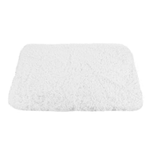 LOORGVEL rutschfeste Badematte Weiß Saugfähiger Weicher Badezimmerteppich Waschbarer Badvorleger für Bad Dusche Wc und Wohnräume Rutschfester Schutz für Nasse Böden von LOORGVEL