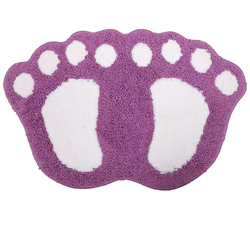 LOORGVEL rutschfeste Wolkenförmige Badezimmermatte Absorbierende Badematte Für Innenbereich Feuchtigkeitsaufnahme Schutz Vor Schmutz Und Kratzern In Violett von LOORGVEL