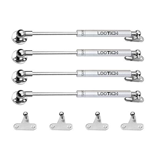 LOOTICH 120N Ganzer Stahl Klappenbeschlag Klappenhalter Gasfeder Dämpfer Truhen Scharniere für Küchenschrank Soft Close Weichschließen Türscharniere 4 Stücke von LOOTICH