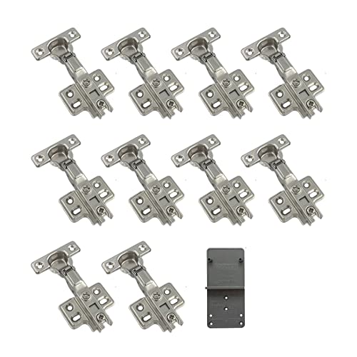 LOOTICH 90 Grad Mittelanschlag 26mm Soft Close Hydraulisch Automatikscharniere mit Integriertem Dämpfer Schranktür Scharniere Topfscharnier für Küchenschrank Kleiderschrank 10 Stück von LOOTICH