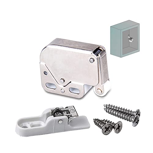 LOOTICH MINI LATCH Push to Open Möbel Schnäpper Schrank Federschnäpper Schubladen Druckverschluß Türschnapper im Möbelbau Einsetzbar Stahl Gegenstück Möbelbeschläge 15 Stück von LOOTICH