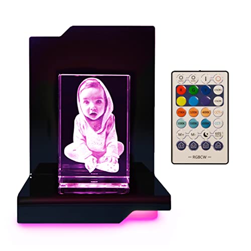 LOOXIS 3D Glasfoto - Ihr Foto in 3D in Glas gelasert - Fotogeschenk (mit Premium Acryl Leuchtsockel, M Hochformat) von LOOXIS