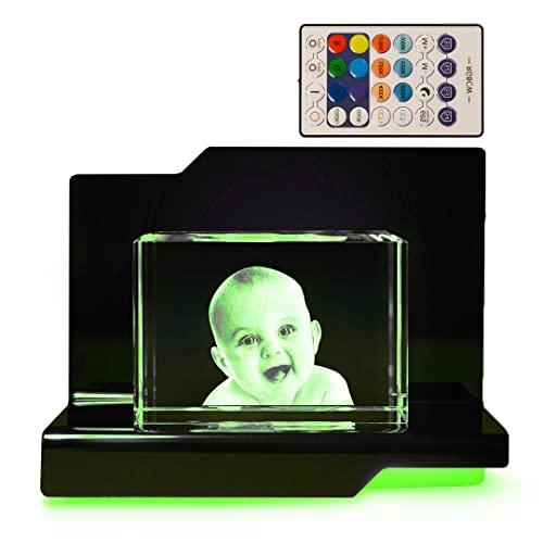 LOOXIS 3D Glasfoto - Ihr Foto in 3D in Glas gelasert - Fotogeschenk (mit Premium Acryl Leuchtsockel, S Querformat) von LOOXIS