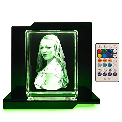 LOOXIS 3D Glasfoto - Ihr Foto in 3D in Glas gelasert - Fotogeschenk (mit Premium Acryl Leuchtsockel, XL Hochformat) von LOOXIS