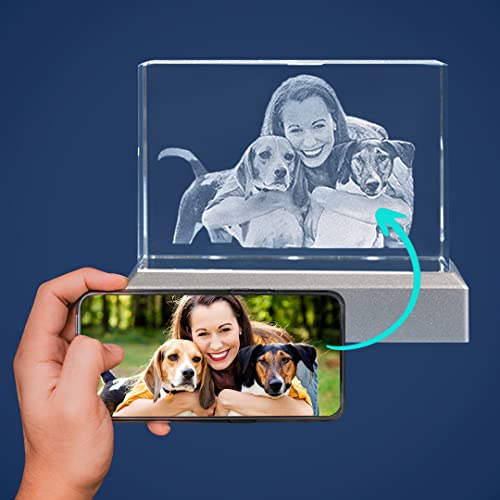 LOOXIS 3D Glasfoto - Ihr Foto in 3D in Glas gelasert - Fotogeschenk (mit Standard Leuchtsockel, M Querformat) von LOOXIS