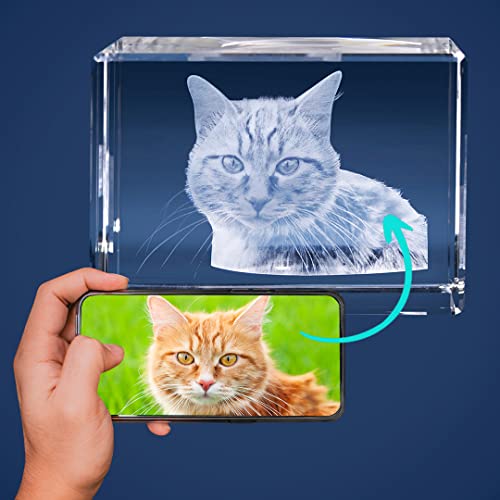 LOOXIS Personalisiertes 3D Laser-Foto vom eigenen Bild in Glas gelasert – Geschenk-Idee zu Weihnachten, Geburtstag, Hochzeitstag, Frauen und Männer – Quader, L Querformat von LOOXIS