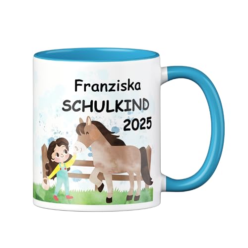 LOOXIS Personalisierte Tasse für Kinder mit Namen, Text & Motiv bedruckt – 325ml, Keramik, versch. Farben – Geschenkidee Jungen, Mädchen, Einschulung, Kindergarten – Blau, Pferde LOOXIS Personalisierte Tasse für Kinder mit Namen, Text & Motiv bedruckt – 325ml, Keramik, versch. Farben – Geschenkidee Jungen, Mädchen, Einschulung, Kindergarten – Blau, Pferde von LOOXIS